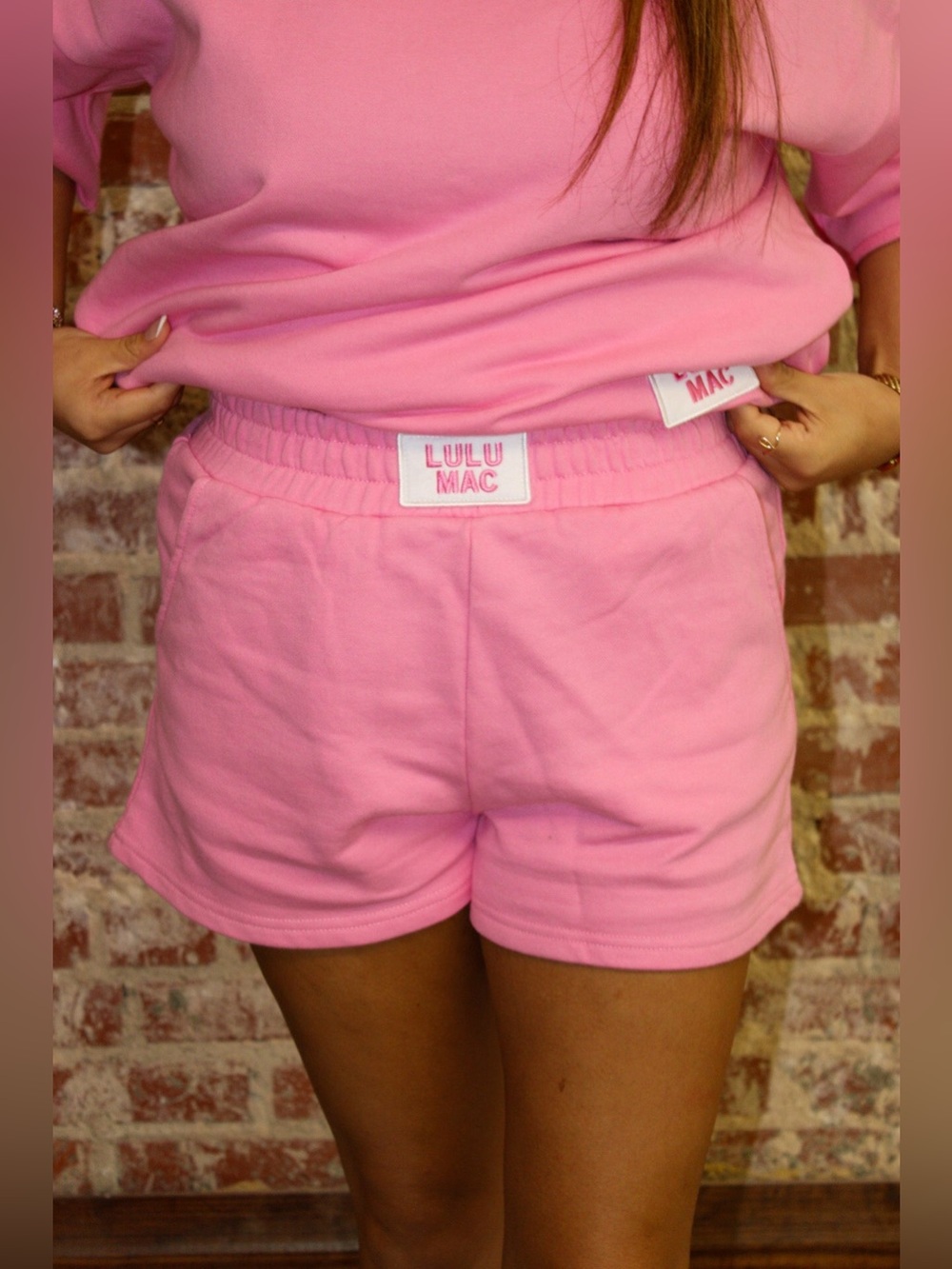 LULU MAC TERRY CLOTH SHORT-BUBBLEGUM